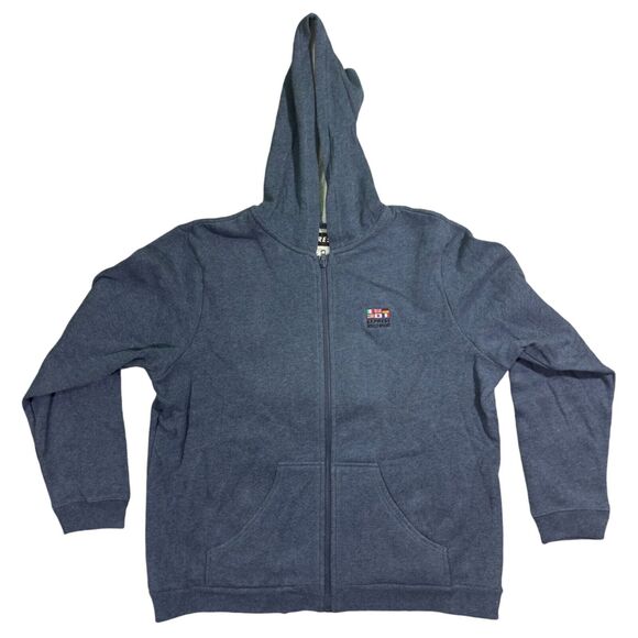 Express World Brand Full Zip Hoodie Men's XL Blue Long Sleeve Physical Fashion - Picture 1 of 10